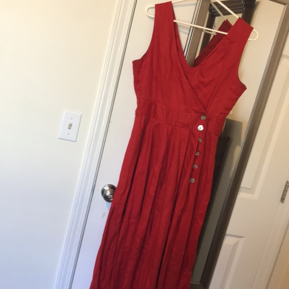 Vintage wrap linen dress size 10 - Picture 2 of 5